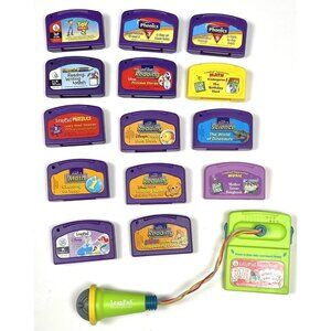 15pc Lot LEAPFROG LeapPad GAMES + Microphone Math Music Phonics Reading Science